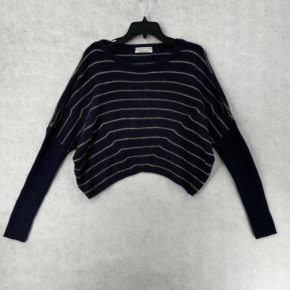 Urban Outfitters Sweater Womens SMALL Cropped‎ Striped Pullover Blue - Picture 1 of 15
